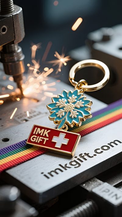 in998-Edelweiss-zwischen-den-rot-weissen-Kreuzen-der-Schweizer-Geist-versteckt-im-Schlüsselanhänger