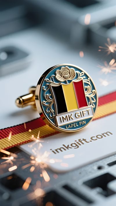 in993-The-Belgian-Medal-on-the-Cufflinks-A-Poppy-Weaving-Hope-with-Thorns